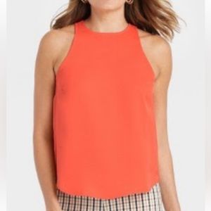 Women's Satin Racer Tank Top - A New Day™ Orange S (TAGS ON)